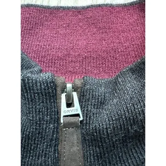 Orvis Gray Wool Quarter-Zip Sweater 2.0 XL